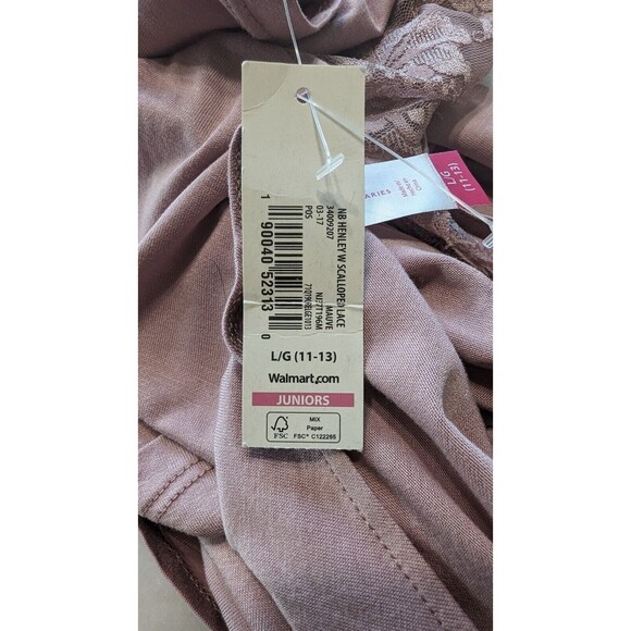 Nobo No Boundaries Knit Lace Trim Top Juniors L (11-13) Short Sleeve Dusty Rose - Picture 5 of 8